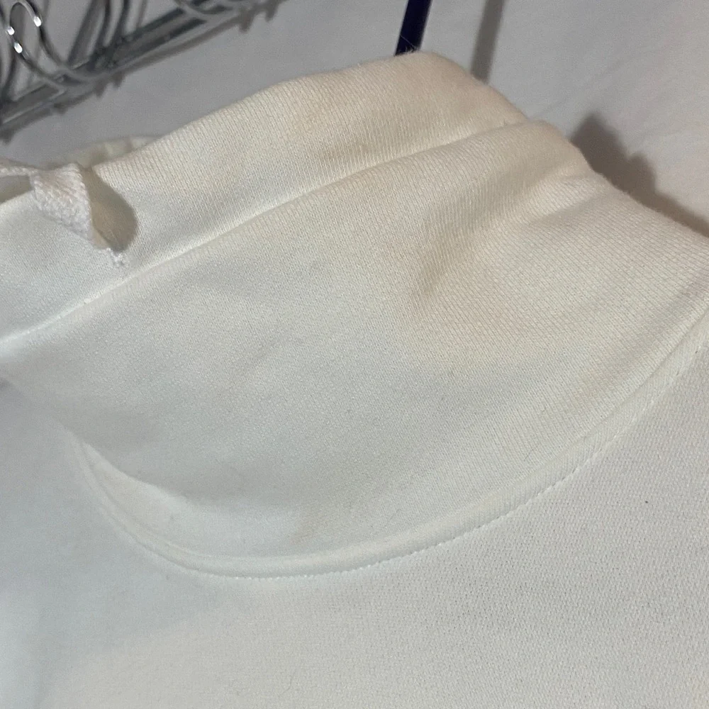 Nike White Pullover Cowl neck with Black Swoosh, Size XSmall Oversized